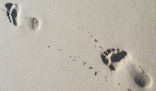 Pegadas na areia